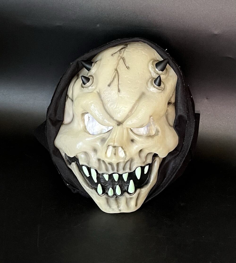 Grim Reaper Skeleton Skull Scary Face Mask Hood Halloween Heavy Rubber